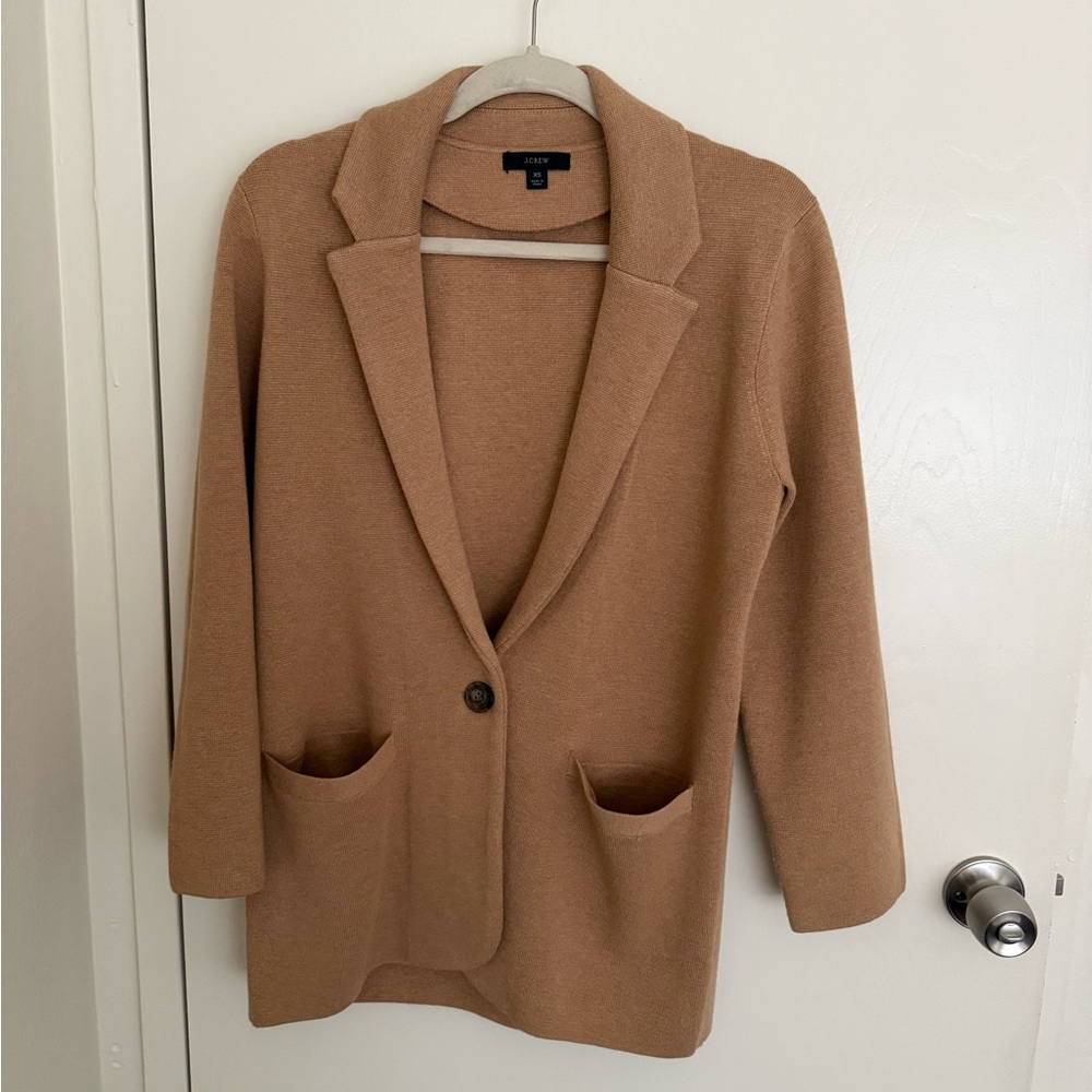 J.Crew Knit Blazer / Sweater Blazer with pockets  – XS – Merino Wool Blend